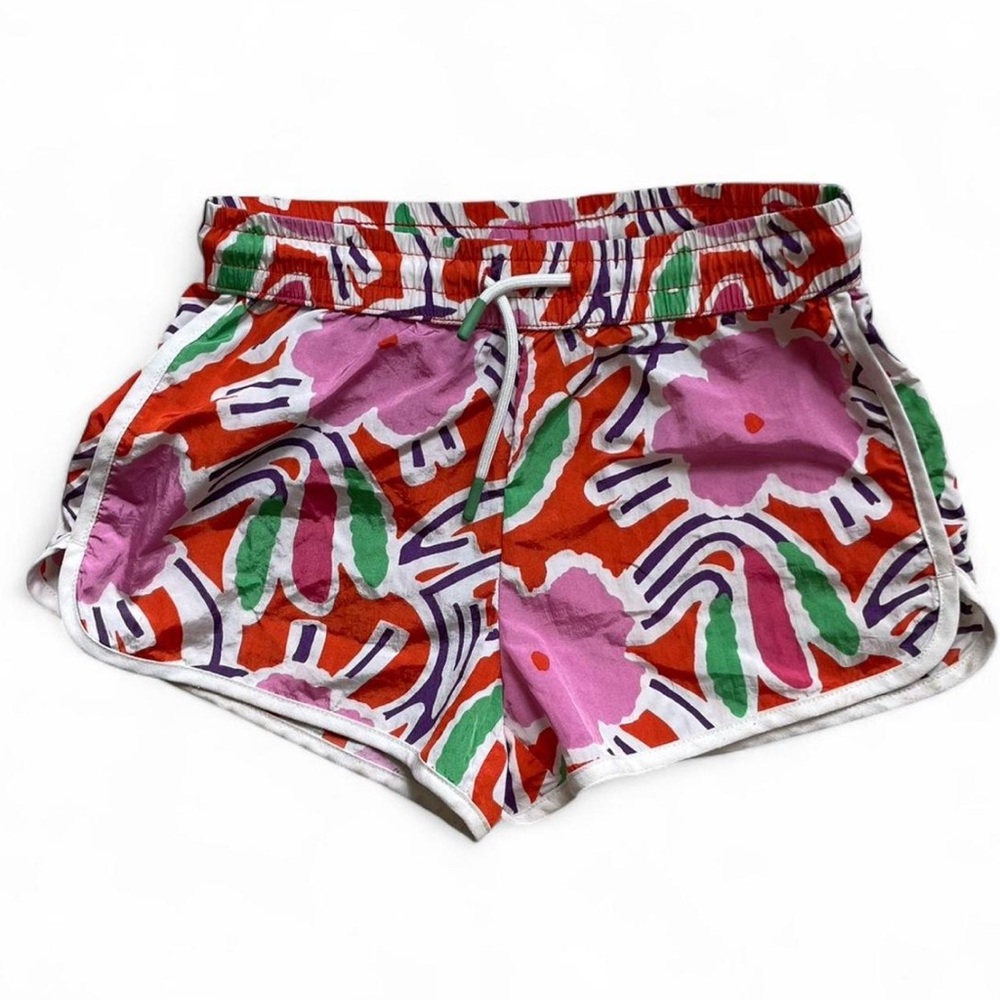 Diane Von Furstenberg Pink and Red Floral Athletic Shorts